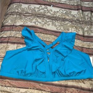 NWT Ruffle terra and sky bikini top 4X